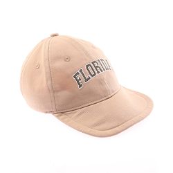 Babyhug 100% Cotton Woven Text Embroidered Baseball Cap Light Brown - Diameter 19 cm