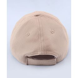 Babyhug 100% Cotton Woven Text Embroidered Baseball Cap Light Brown - Diameter 19 cm