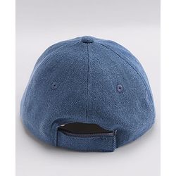 Babyhug Denim Woven Summer Cap With Text Embroidery Blue - Diameter 19 cm