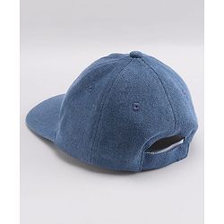 Babyhug Denim Woven Summer Cap With Text Embroidery Blue - Diameter 19 cm