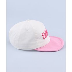 Babyhug 100% Cotton Woven Baseball Cap With Text Embroidery - White