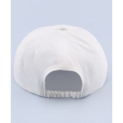 Babyhug 100% Cotton Woven Baseball Cap With Text Embroidery - White