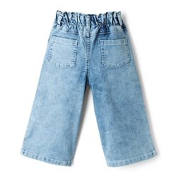 Babyhug Disney Denim Woven Full Length Jeans With Stitch Graphics - Blue