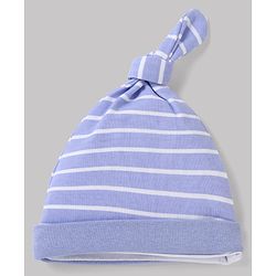 Babyhug 100% Cotton Interlock Knit Baby Caps with Animal & Vehicles Print Pack of 2 i White & Blue - Diameter 15 cm