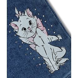 Babyhug Disney Denim Woven Full Length Jeans with Marie Graphics - Blue