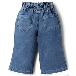 Babyhug Disney Denim Woven Full Length Jeans with Marie Graphics - Blue