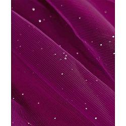 Babyhug Single Jersey Singlet One Piece Glittery Frock with Bow & Butterfly Applique - Wine