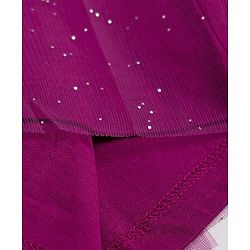 Babyhug Single Jersey Singlet One Piece Glittery Frock with Bow & Butterfly Applique - Wine