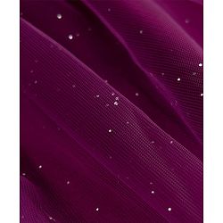 Babyhug Single Jersey Singlet One Piece Glittery Frock with Bow & Butterfly Applique - Wine