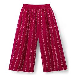 Babyhug Georgette Woven  Sleeveless Floral Embroidered Kurti & Sharara Set With Dupatta - Fuchsia