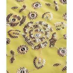 Babyhug Georgette Woven Three Fourth Sleeves Kurti Gharara Set with Sequin Detailing & Dupatta - Lime Green
