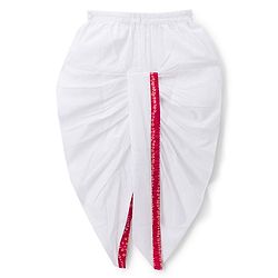 Babyhug 100% Cotton Cambric Woven Full Sleeves Bandhani Dhoti Kurta Set With Lace Detailing - Red
