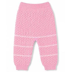 Babyhug Knit Full Raglan Sleeves Hooded Sweater Set with Booties - Pink