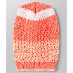 Babyhug Knit Full Raglan Sleeves Striped Sweater Set with Cap & Booties - Coral