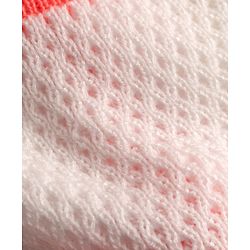 Babyhug Knit Full Raglan Sleeves Striped Sweater Set with Cap & Booties - Coral