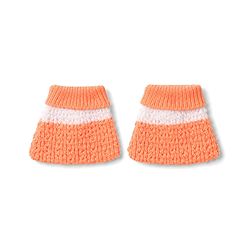 Babyhug Knit Full Raglan Sleeves Front Open Striped Sweater Set With Cap & Booties - Orange