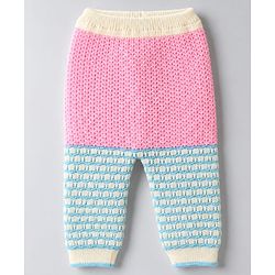 Babyhug Knit Full Sleeves Colour Block Designed Sweater Set with Cap & Booties - Pink