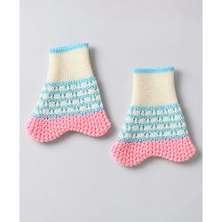 Babyhug Knit Full Sleeves Colour Block Designed Sweater Set with Cap & Booties - Pink