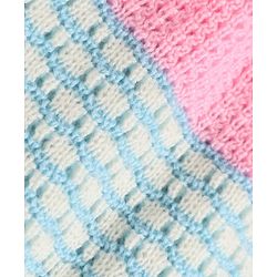Babyhug Knit Full Sleeves Colour Block Designed Sweater Set with Cap & Booties - Pink
