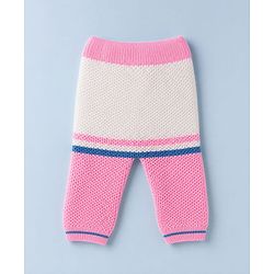 Babyhug Knit Full Sleeves Sweater set with  Striped Design - Pink