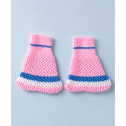 Babyhug Knit Full Sleeves Sweater set with  Striped Design - Pink