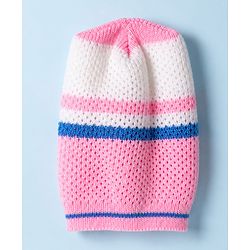 Babyhug Knit Full Sleeves Sweater set with  Striped Design - Pink