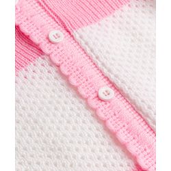 Babyhug Knit Full Sleeves Sweater set with  Striped Design - Pink