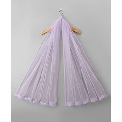 Babyhug Net Woven Sleeveless Choli Lehenga Set with Floral Embroidery & Dupatta - Lavender