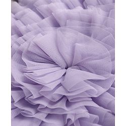 Babyhug Net Woven Sleeveless Choli Lehenga Set with Floral Embroidery & Dupatta - Lavender