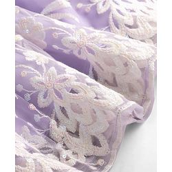 Babyhug Net Woven Sleeveless Choli Lehenga Set with Floral Embroidery & Dupatta - Lavender