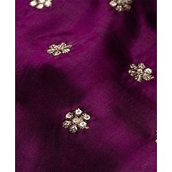Babyhug Chanderi Woven Half Sleeves Floral Embroidered Choli & Lehenga Set With Dupatta - Wine