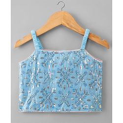 Babyhug Net Woven Sleeveless Choli Lehenga Set with Sequin Detailing & Dupatta - Pink