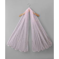 Babyhug Net Woven Sleeveless Choli Lehenga Set with Sequin Detailing & Dupatta - Pink