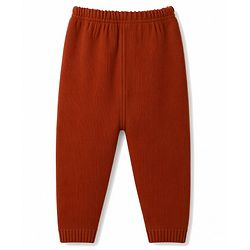 Babyhug Knit Full Sleeves Colour Block Striped Sweater Set- Mustard