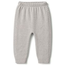 Babyhug Knitted Full Sleeves Striped Sweater Set - Grey