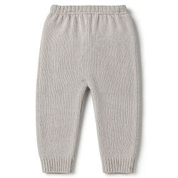 Babyhug Knitted Full Sleeves Striped Sweater Set - Grey