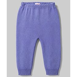 Babyhug Knitted Full Sleeves Collared Sweater Set - Lavender