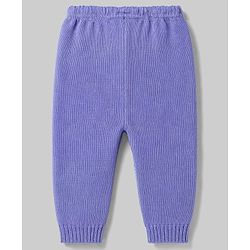 Babyhug Knitted Full Sleeves Collared Sweater Set - Lavender