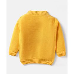 Babyhug Knit Full Sleeves Solid Colour Pullovers With Cable Knit Design- Yellow