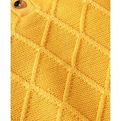 Babyhug Knit Full Sleeves Solid Colour Pullovers With Cable Knit Design- Yellow