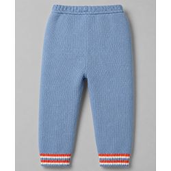 Babyhug Knitted Full Sleeves Striped Sweater Set - Orange