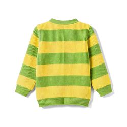 Babyhug Knit Full Sleeves Striped Sweater Set - Green
