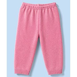 Babyhug Knit Full Sleeves Sweater Set With Floral & Hearts Design - White & Pink