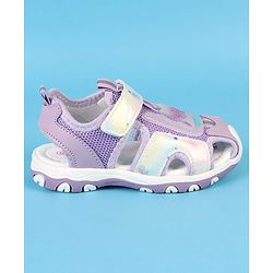 Cute Walk by Babyhug Velcro Closure Solid Sandals - Purple