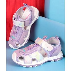 Cute Walk by Babyhug Velcro Closure Solid Sandals - Purple