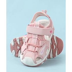 Cute Walk by Babyhug Velcro Closure Text Printed Sandal - Pink