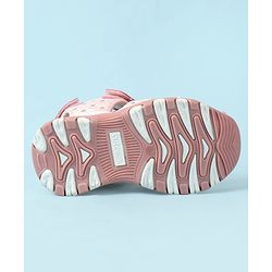 Cute Walk by Babyhug Velcro Closure Hearts Glitter Printed Sandal - Pink