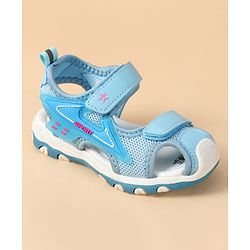 Cute Walk by Babyhug Velcro Closure Text Applique Sandal - Light Blue