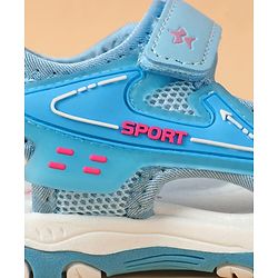 Cute Walk by Babyhug Velcro Closure Text Applique Sandal - Light Blue