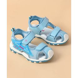 Cute Walk by Babyhug Velcro Closure Text Applique Sandal - Light Blue